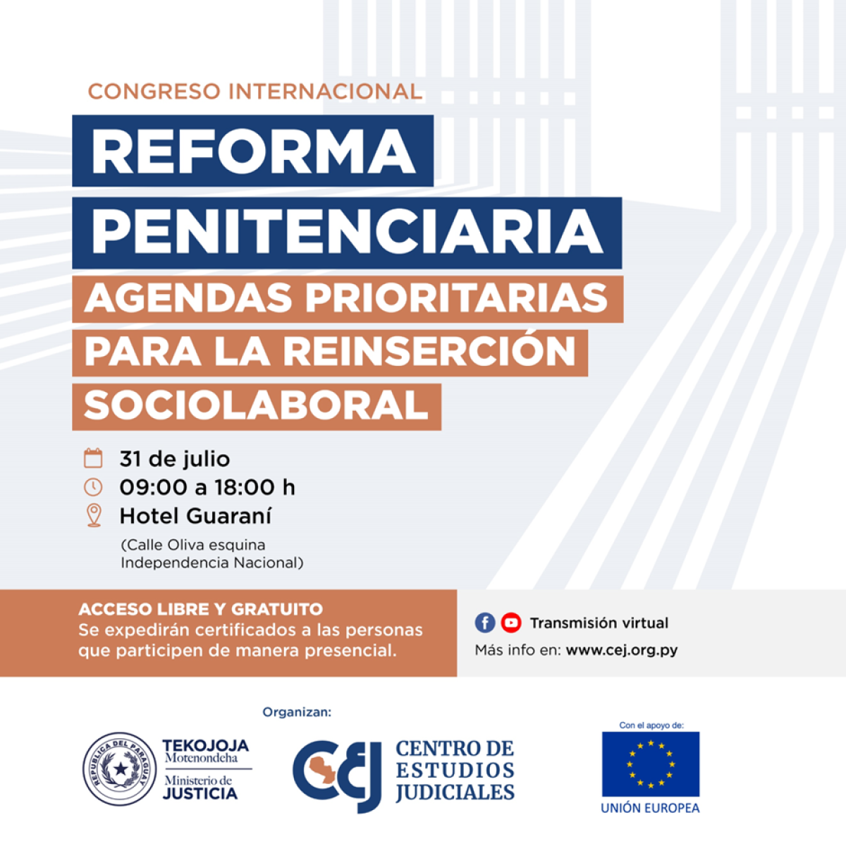 Ministerio de Justicia invita al Congreso Internacional sobre Reforma Penitenciaria y Reinserción Sociolaboral